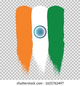 INDIA national flag slpash brush vector on transparent background