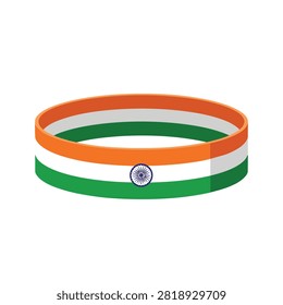 India National Flag Theme Rubber Wristband Bracelet with Ashoka Chakra for Independence Day Celeb