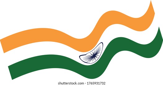 India National Flag Vector Illustration on smooth  White Background
