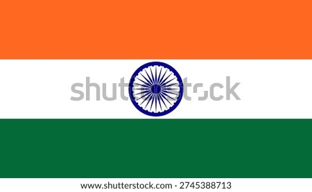 India National Flag. Vector illustration.