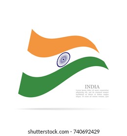 India national flag waving vector icon