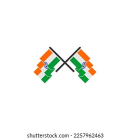 India national flags icon set, India independence day icon set vector sign symbol