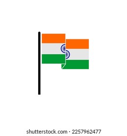 India national flags icon set, India independence day icon set vector sign symbol