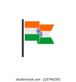 India national flags icon set, India independence day icon set vector sign symbol