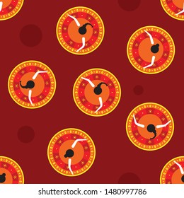 India Navratri Garba Dance Top Seamless Pattern