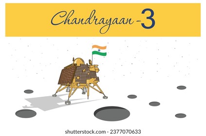 India on Moon Success Mission vector art illustration