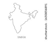 India one line drawing on white isolated background. Abstract outline of the country, geographical map. Vector illustration
