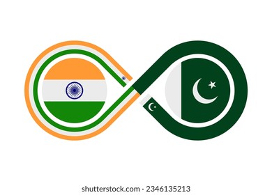 india and pakistan flag. hindi and urdu language translation icon. vector illustration isolated on white background