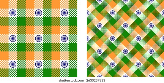 india pattern set. plaid background for decoration and etc. vector illustration