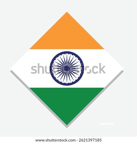 India puzzle flag with a grey background , National flag of Indian , 3D card vector design and illustration