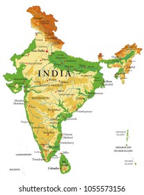 India relief map