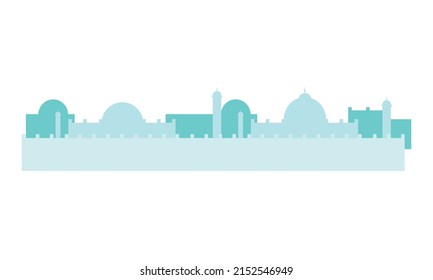 India religious landscape semi flat color vector object. Teej festival celebration. Full sized item on white. Monsoon time. Simple cartoon style illustration for web graphic design and animation