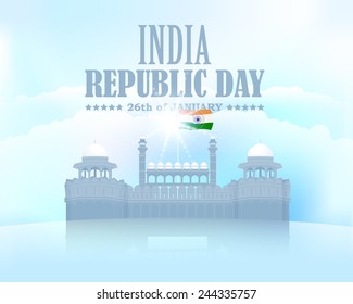 India Republic Day 26 January Celebration Card, Background, Badges Vector Template 