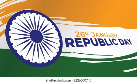 India Republic Day background with orange and green.