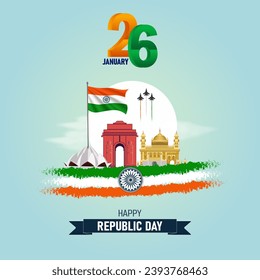 India Republic Day is celebrated on January 26th each year to honor the date in 1950 when the Constitution of India came into effect.