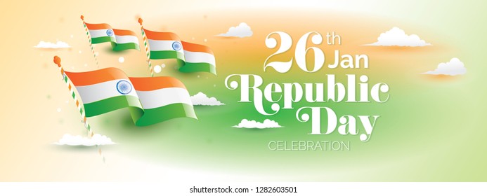 India Republic Day Celebration Banner Design Background Template