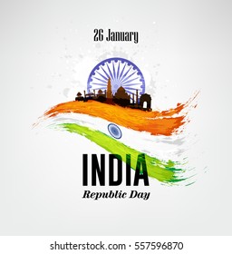 India Republic Day Celebration on January 26 , Indian national day Vector Illustration.