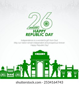Índia República Dia Celebração mídias sociais cartaz design livre