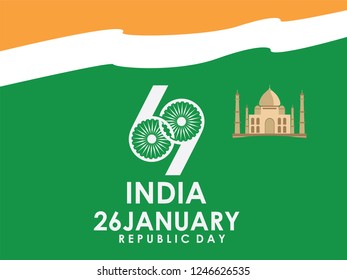 India Republic day concept with text 26 January. vector. 5k