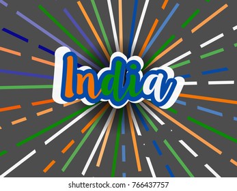 india republic day. EPS 10. national independence day. india flag colors.logo and card vector illustration.