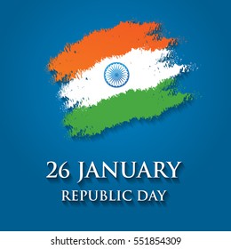 India Republic Day greeting card design vector illustration. 26 January - Republic day of India.