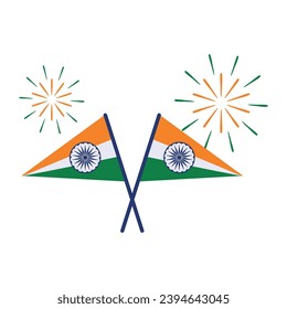 india republic day pennants isolated