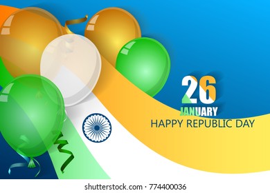 India Republic Day poster. 26 January. Postcard background. Vector. Abstract.