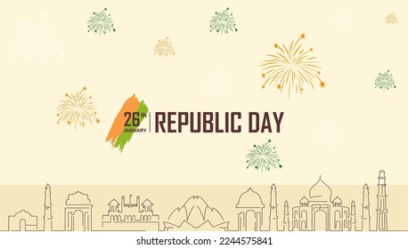 India Republic Day Poster with India Gate Vector