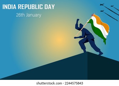 India Republic Day Poster with India Gate Vector