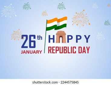 India Republic Day Poster with India Gate Vector