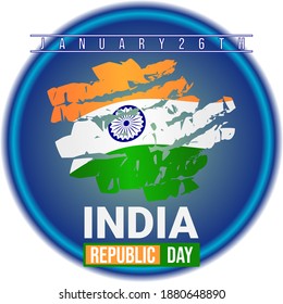 India Republic Day Vector. Vector illustration India Flags in circle.