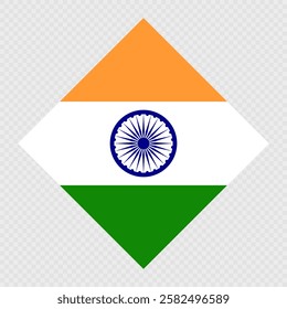 India rhombus flag. Vector illustration.