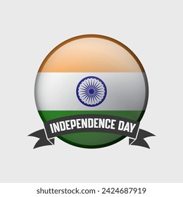 India Round Independence Day Badge