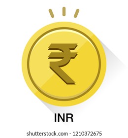 India Rupee INR money. Gold coin Vector illustration image