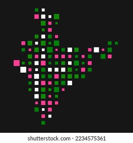 Ilustración de patrón Pixelado de la silueta de India