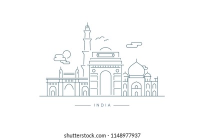 India skyline, monuments of India
