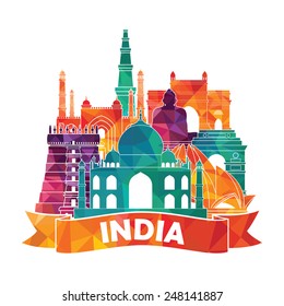 India skyline. Vector illustration