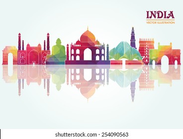 India skyline. Vector illustration