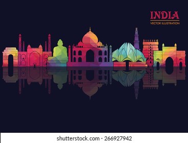 India skyline. Vector illustration