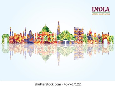 India skyline. Vector illustration