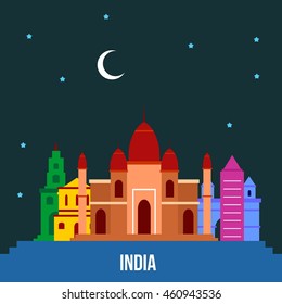 India Skyline Vector Illustration. Great City Skyline