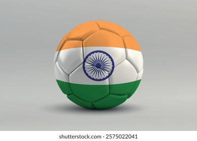 India soccer ball featuring the national flag design on a gray background