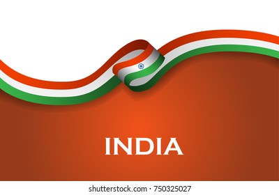 India sport style flag ribbon classic style. Vector Illustration