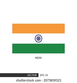 India square flag on white background and specify is vector eps10.