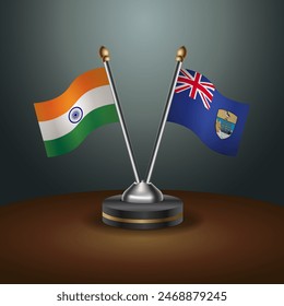 India and ST. Helena table flags relation with gradient backgrund. Vector Illustration