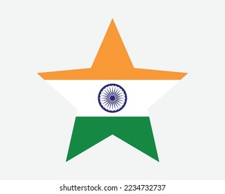 India Star Flag. Indian Star Shape Flag. Country National Banner Icon Symbol Vector Flat Artwork Graphic Illustration svg