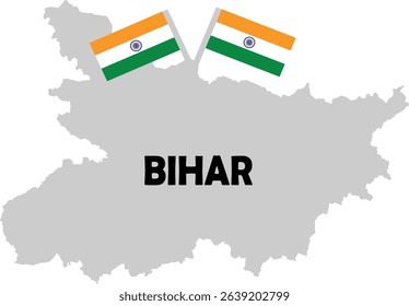 India State Bihar Map Vector Image, Silhouette Line Art