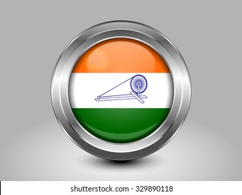 India Swaraj Variant Flag. Metal Round Icons. This is File from the Collection Asian Flags