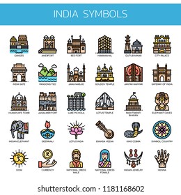 India Symbols , Thin Line and Pixel Perfect Icons