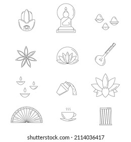 India Symbols , Thin Line and Pixel Perfect Icons